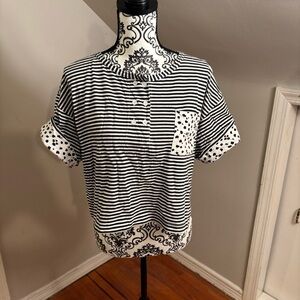 Vintage American Dreams black And White striped Crop top size medium cow print
